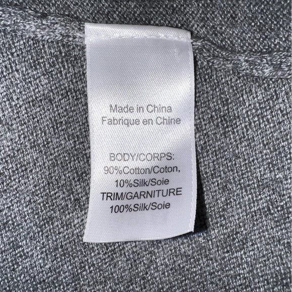 Left on Houston Silk Layered Office Attire Grey Black Cardigan Style Blouse - Picture 6 of 7